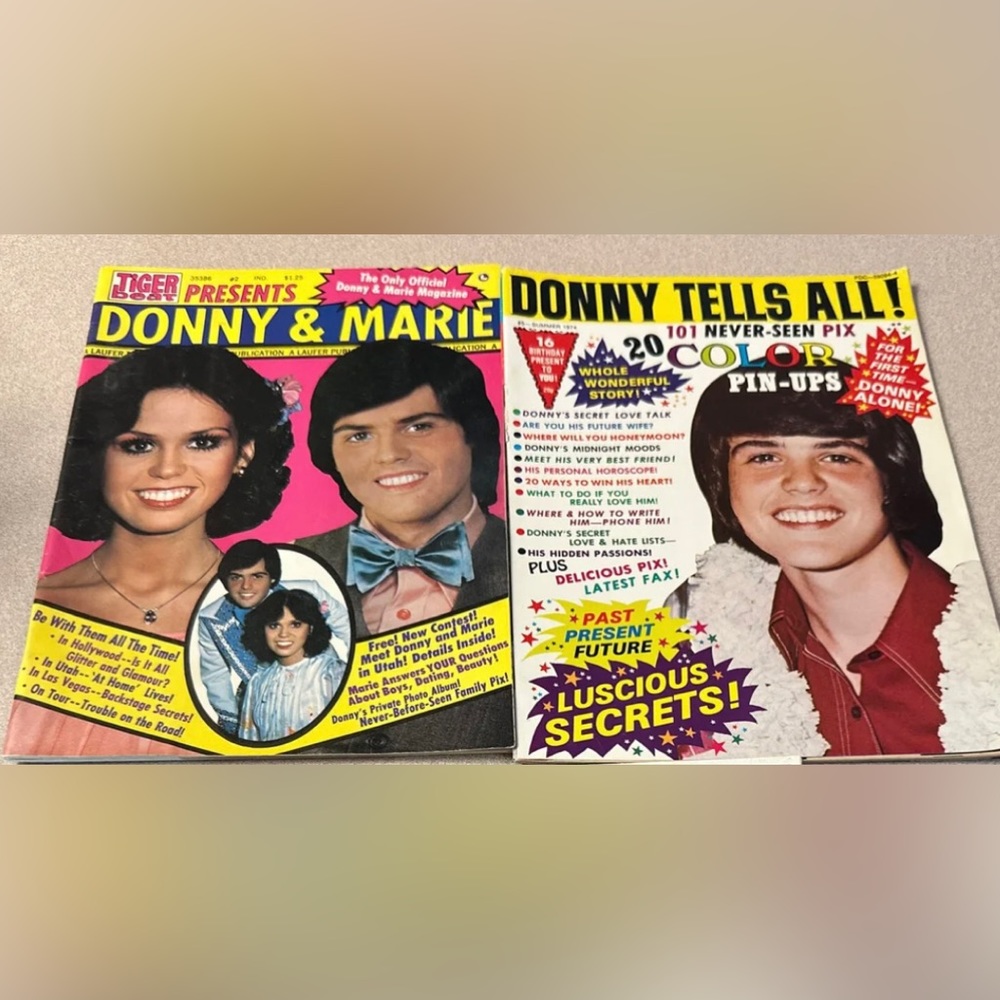 Tiger Beat Presents Donny & Marie & Donny Tells All. Excellent condition